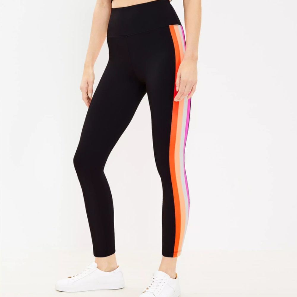 Lou & Grey Black Leggings with Multicolor Stripes